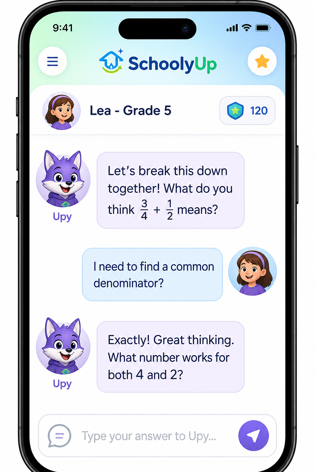 Math exercise explained by Upy — English version